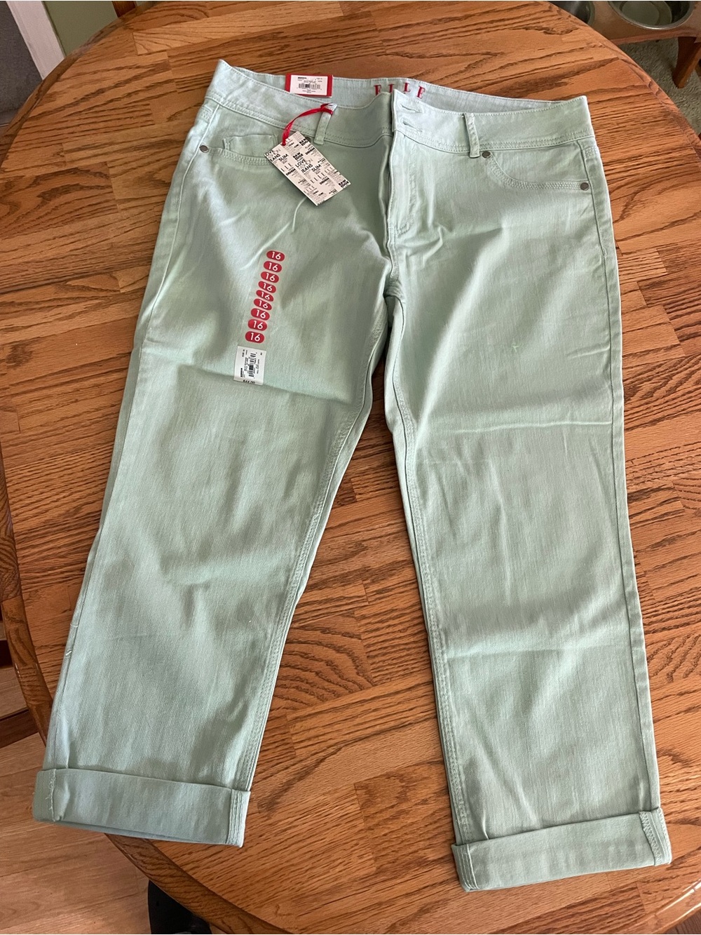 Elle Mint Green Capri Denim